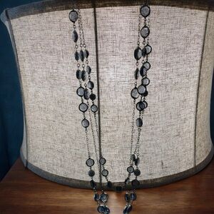 Gorgeous Long 3 Strand Blue Beaded Necklace